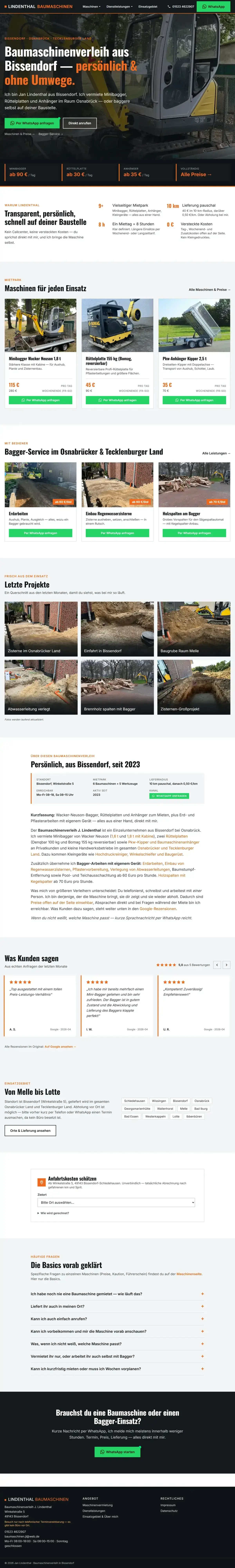 Handwerker — Desktop-Ansicht der Live-Site