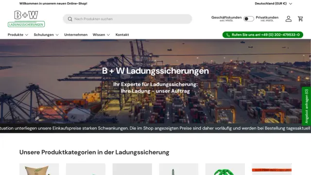 BW Ladungssicherung — Shopify-Referenz